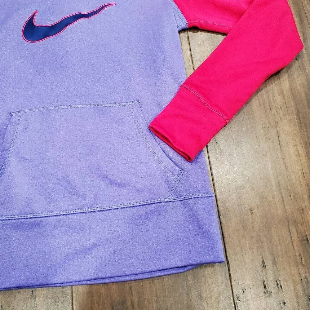 Nike Therma Fit Woman Long Sleeve Pullover Hoodie Sz.Small Purple and Pink - Picture 4 of 11